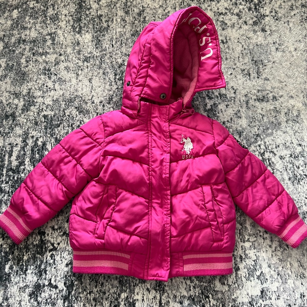 USPA Pink Puffer Jacket size‎ 2T girls